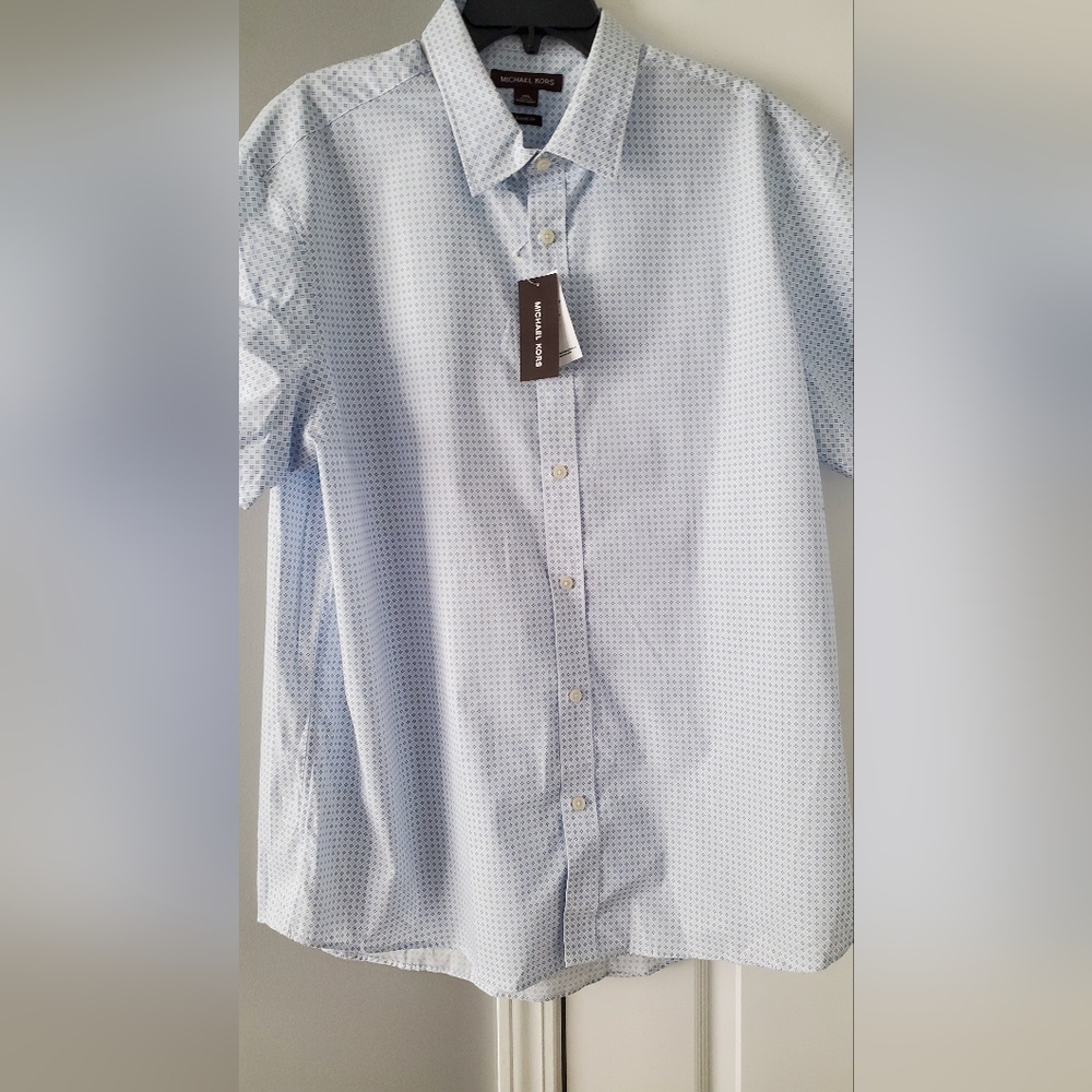 Michael Kors Short Sleeve Button Down Dress Shirt XXL